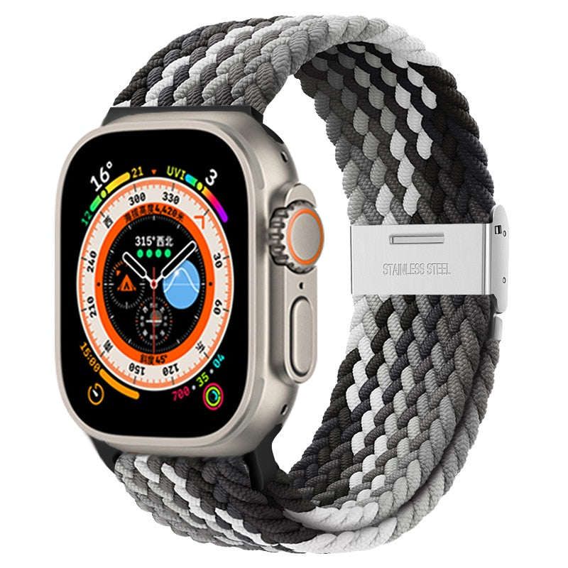 Braided Solo Loop For Apple watch band 44mm 45mm 49mm 40mm 41mm 38mm 42mm Nylon image 3