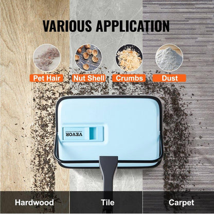 Carpet Sweeper Non Electric 6.7 " Wide Cleaning Manual Floor Cleaner Blue image 1