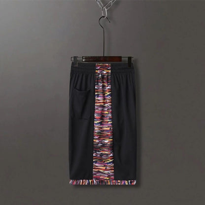 SONECHOKI Basketball Shorts Men Color Patchwork Loose Running Sport Gym Mesh Br image 11