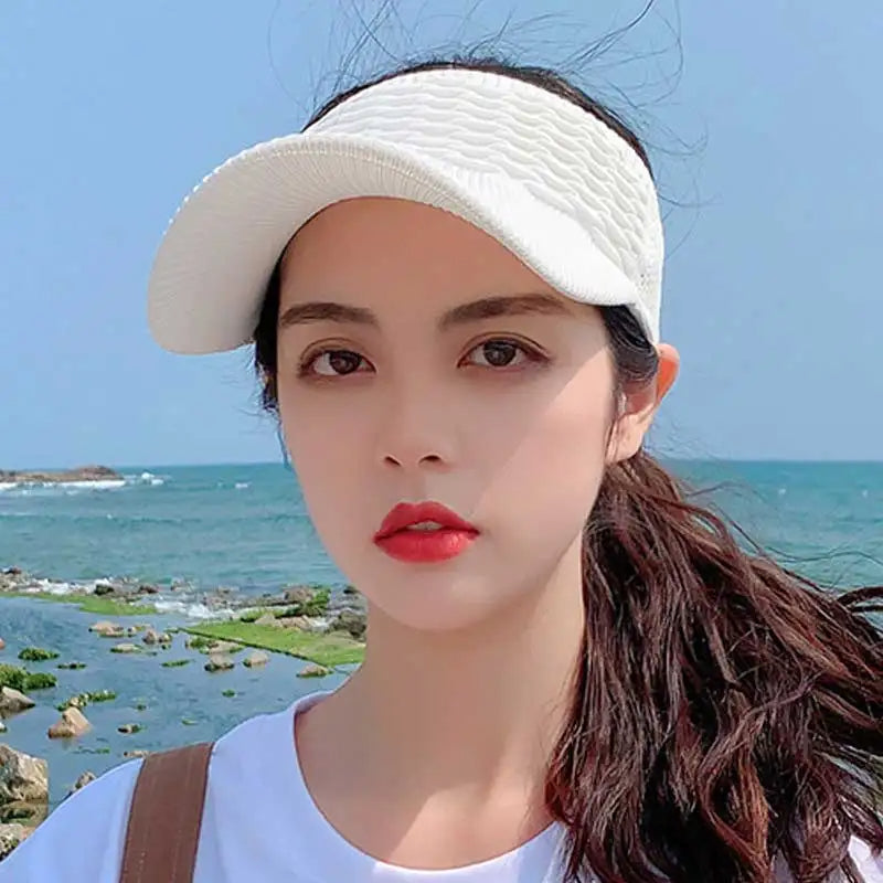 New Women Anti-UV Sun Hats Breathable Adjustable Empty Top Visor Caps for Men T image 7