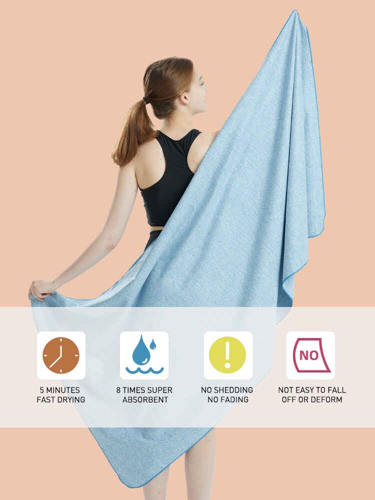 Microfiber Quick Dry Gym Towel Silver ION OdorFree Absorbent Fiber Fast Drying image 4