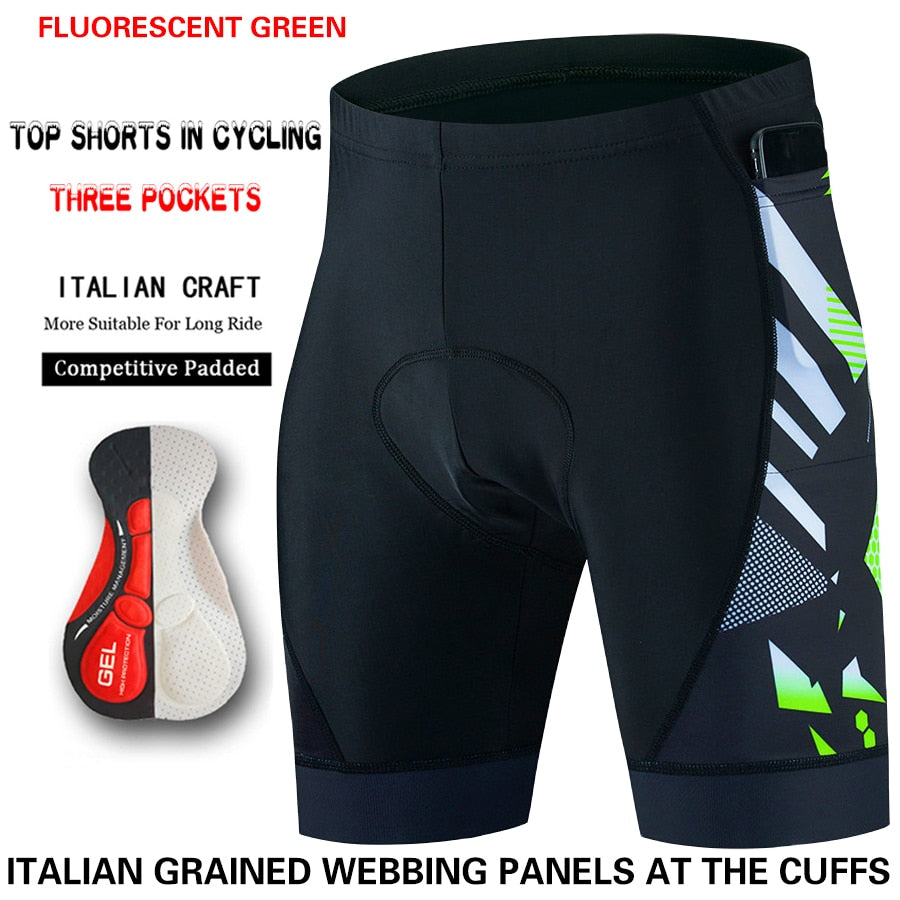 Three pocket Cycling Shorts Bike Tights Triathlon 5D Gel Padded Pro Lycra Bicyc image 5