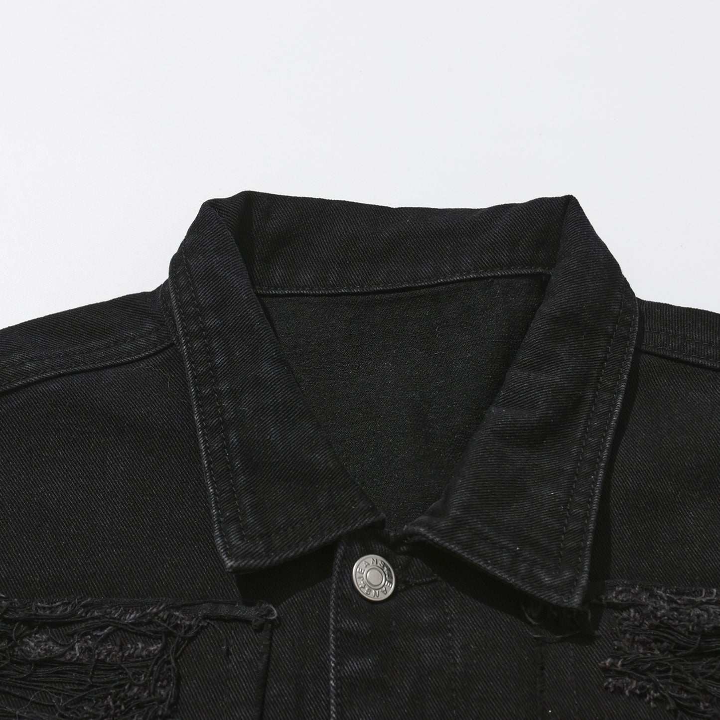 Men's Gothic punk Distressed Trucker Casual Denim Jacket Outerwear Loose Fit St image 4