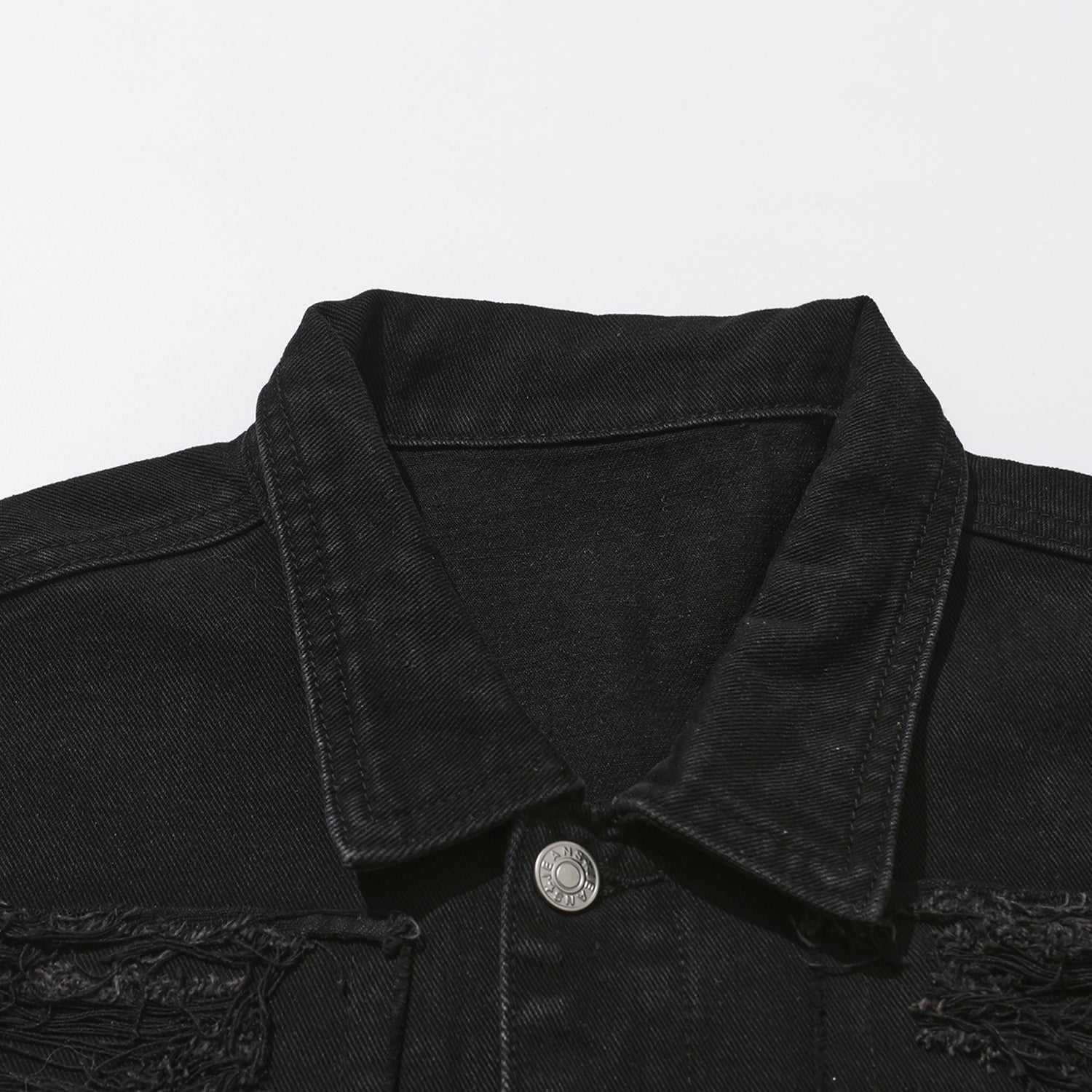 Men's Gothic punk Distressed Trucker Casual Denim Jacket Outerwear Loose Fit St image 4