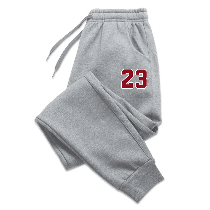 Men's Luxury Print Fleece Sweatpants Warm Jogging Pants Multiple PacksMale Outd image 1