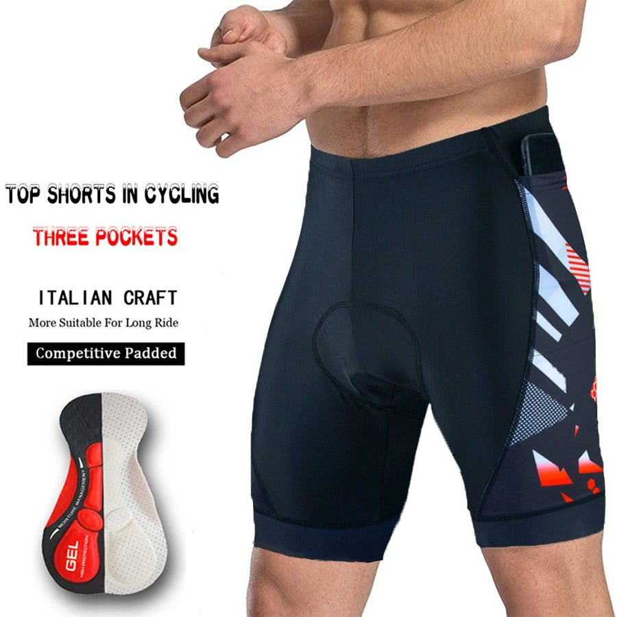 Three pocket Cycling Shorts Bike Tights Triathlon 5D Gel Padded Pro Lycra Bicyc image 9