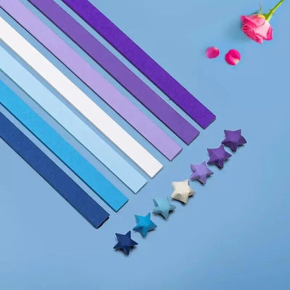 540Sheet Origami Stars Paper Strips 7 Color Folding Paper Colorful Double Sided image 2