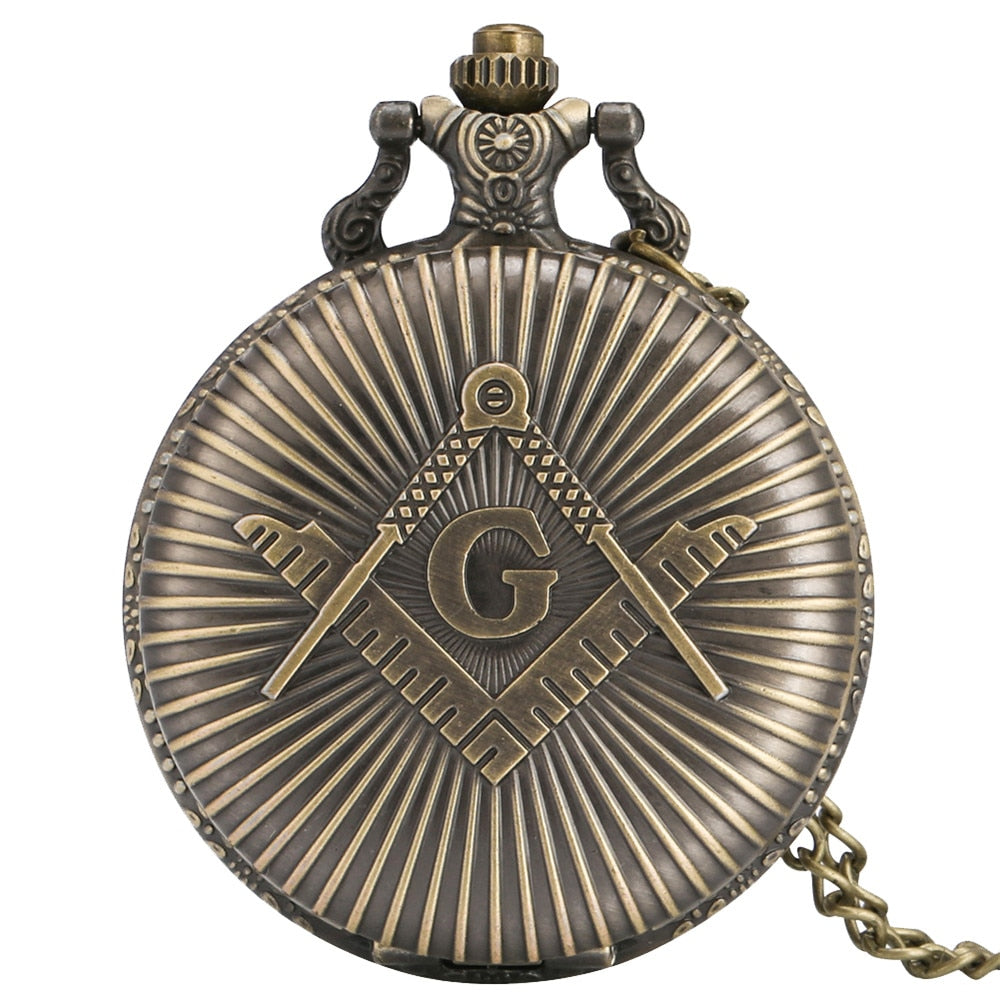 Bronze Masonic Freemasonry Chrome Square and Compass Mason Retro Necklace Penda image 5