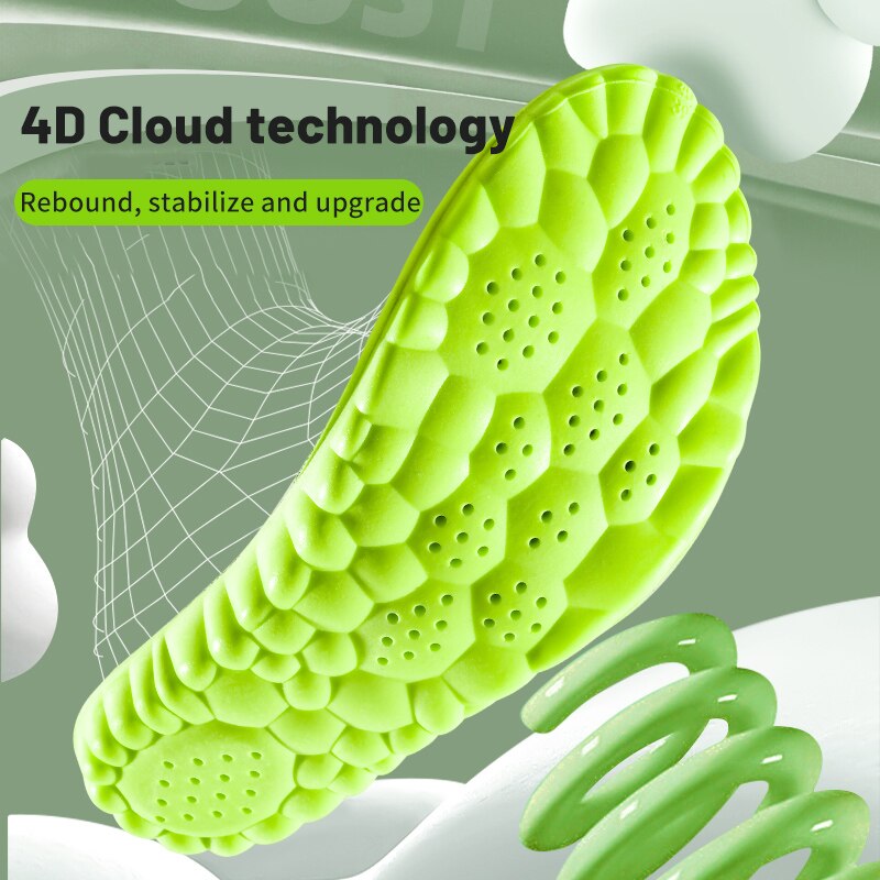 4D Sport Insole Super Soft Shoes Sole Pads for Feet Shock Absorption Baskets Sh image 4