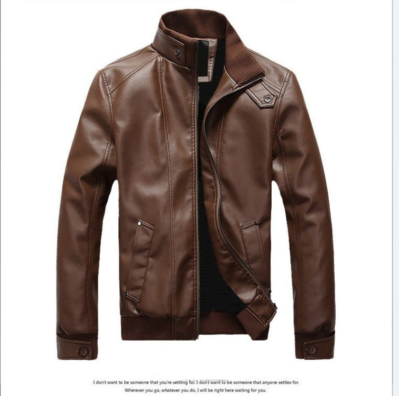 2023 Spring Autumn and Winter  Men's coats Slim Fit Motorcycle Men's Leather Jack