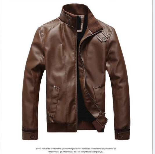 2023 Spring Autumn and Winter  Men's coats Slim Fit Motorcycle Men's Leather Jack