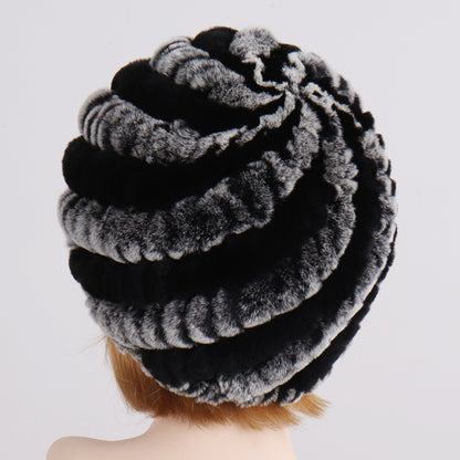 Lady Winter 100% Natural Real Rex Rabbit Fur Hat Women Soft Rex Rabbit Fur Cap  image 37