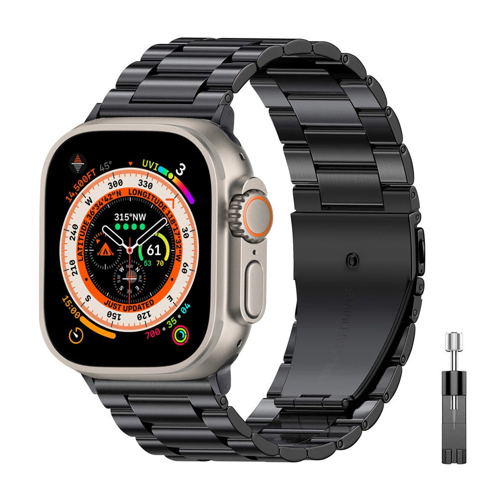 Stainless Steel titanium alloy Strap For Apple Watch Band Ultra 45mm 44mm 49mm  image 3