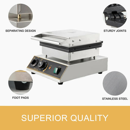 VEVOR Commercial Electric Waffle Maker Kitchen Appliance Home Round Square Shap image 8