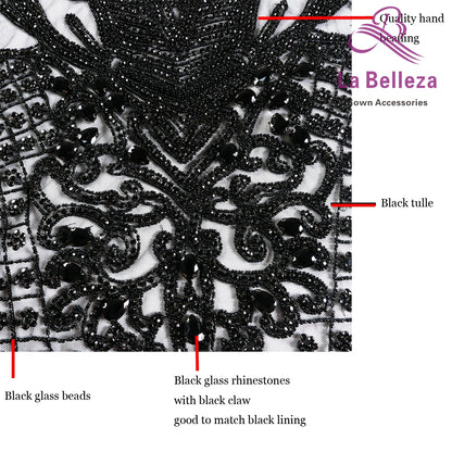 La Belleza New hot on sale handmade AB black silver 6color luxury bodice Rhines image 11
