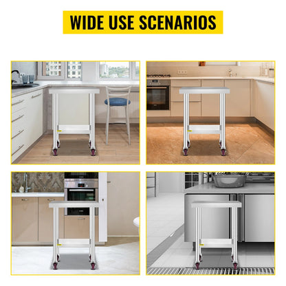 VEVOR Stainless Steel Kitchen Worktable shelves Commercial Work Bench Table wit image 8
