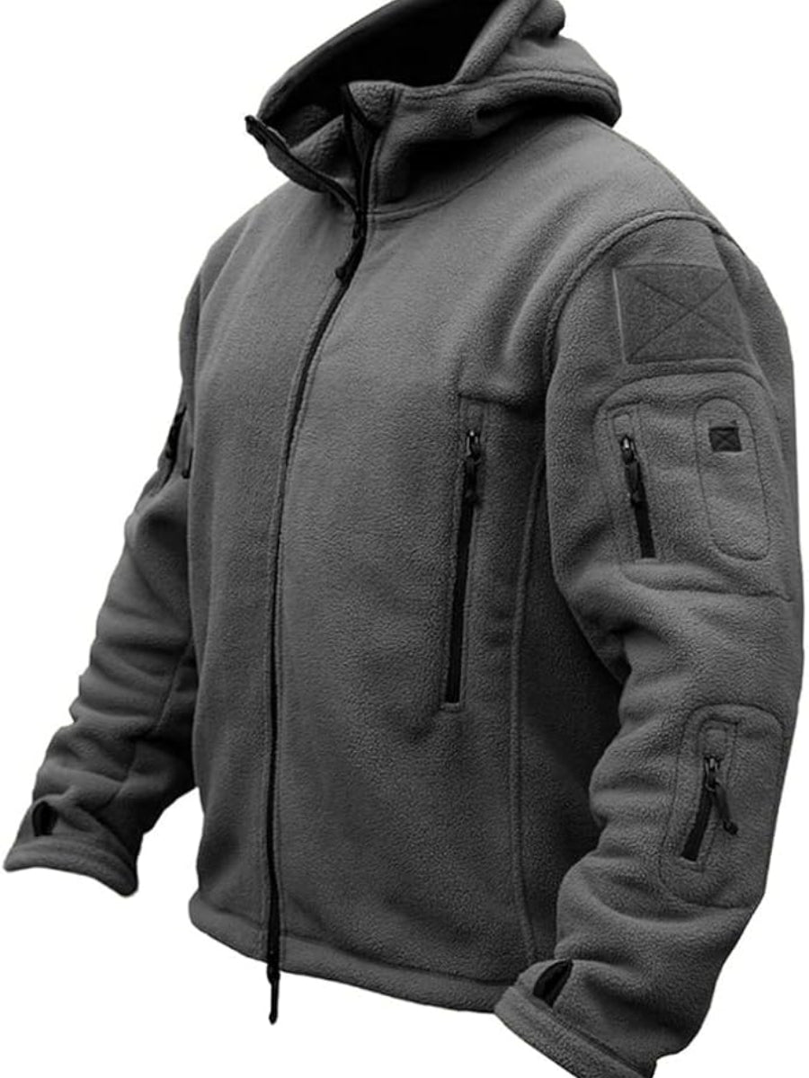Men's Outdoor Fleece Lined Jacket Windproof Thermal Coat Lightweight Breathable image 1