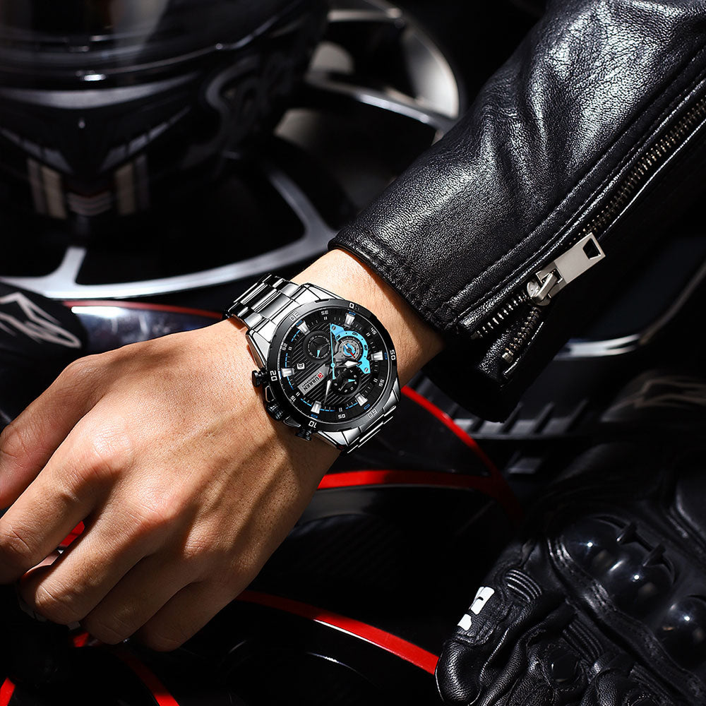 CURREN Stainless Steel Watches for Mens Creative Fashion Luminous Dial with Chr image 10