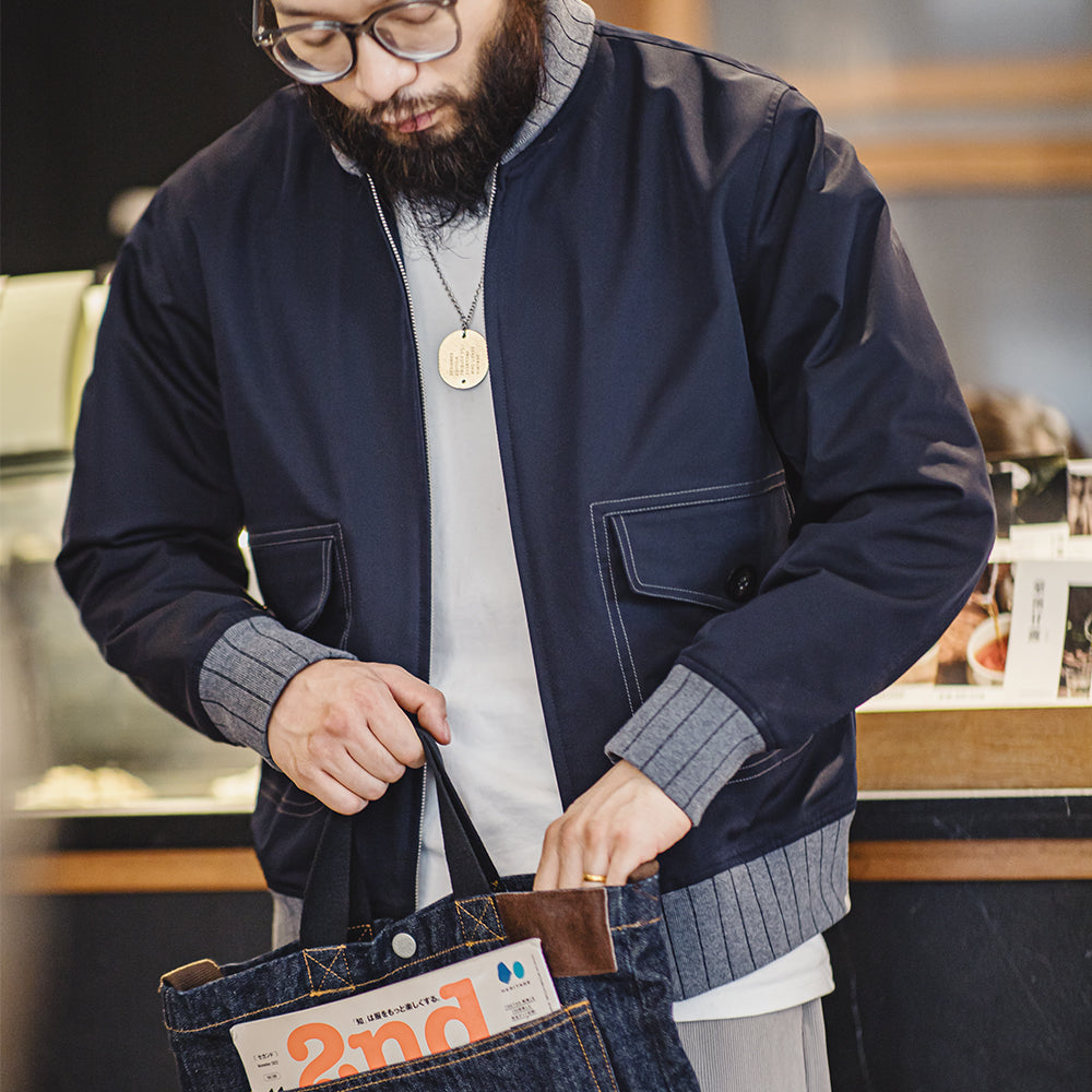 Maden Workwear American Retro A1 Pilot Jacket Bomber Short Contrasting Color Pa image 3