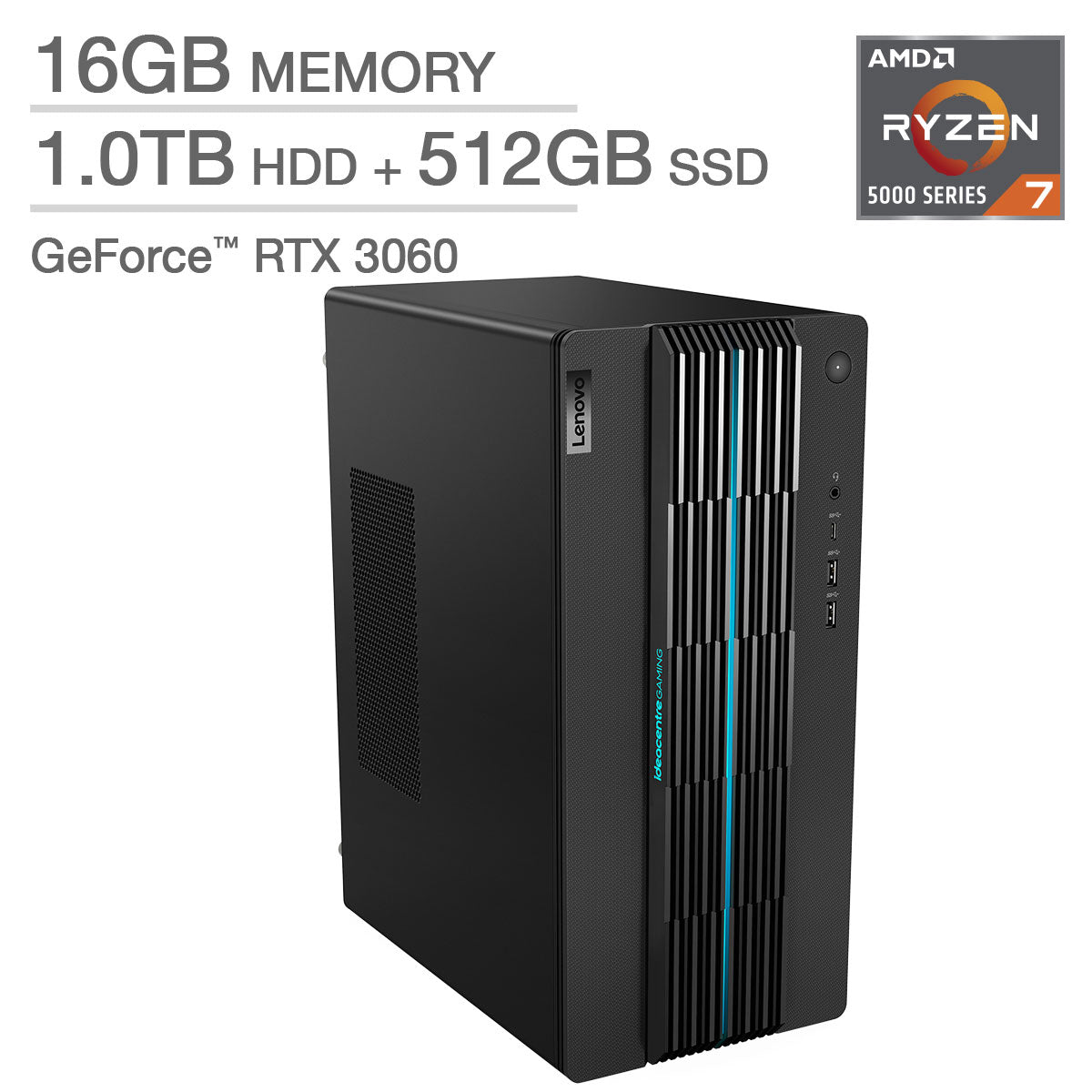 Lenovo IdeaCentre Gaming Desktop - AMD Ryzen 7 5700G - GeForce RTX 3060 image 1
