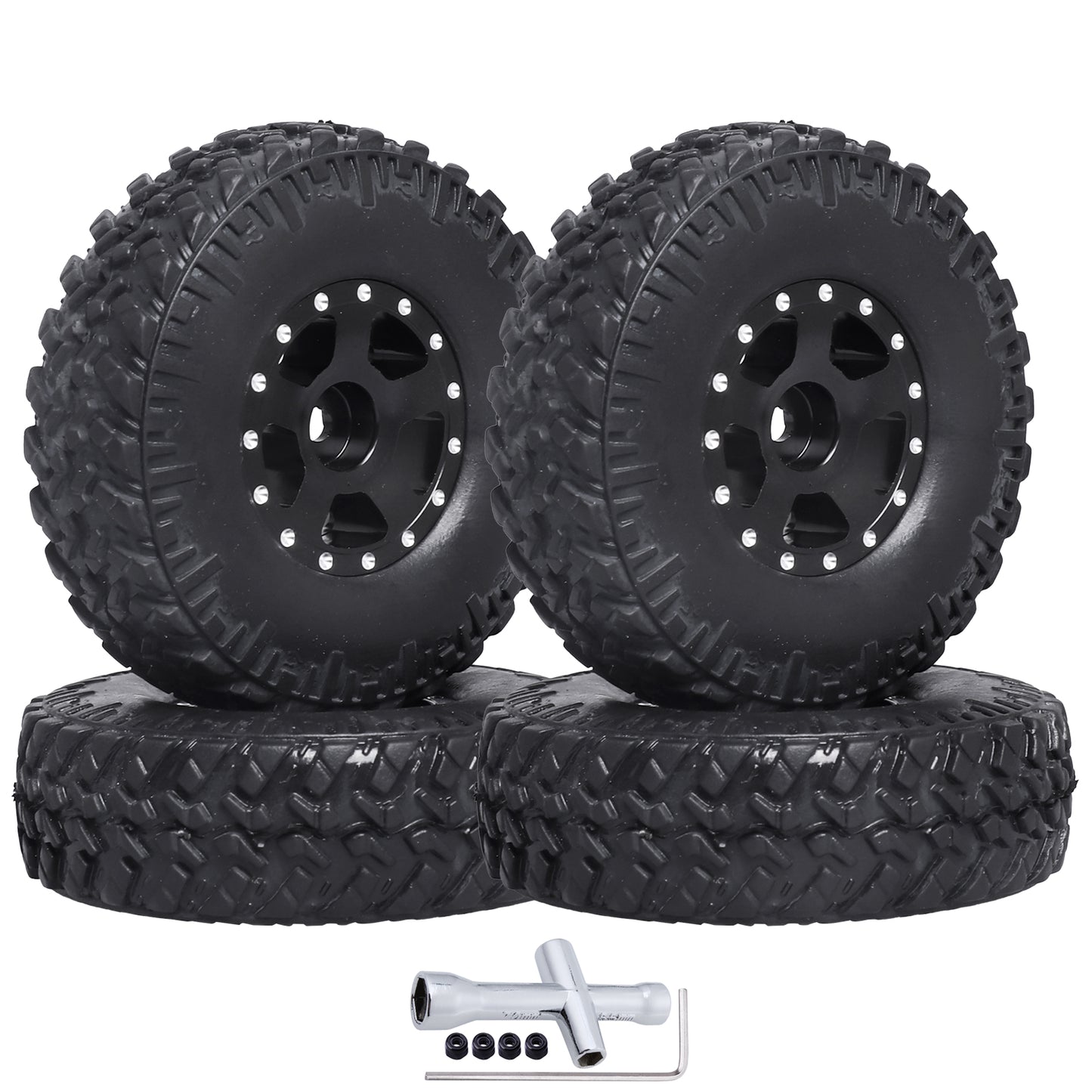 Hobbypark High-Performance Rubber 1/18 1/24 Scale RC Crawler Tires for Axial SC image 2