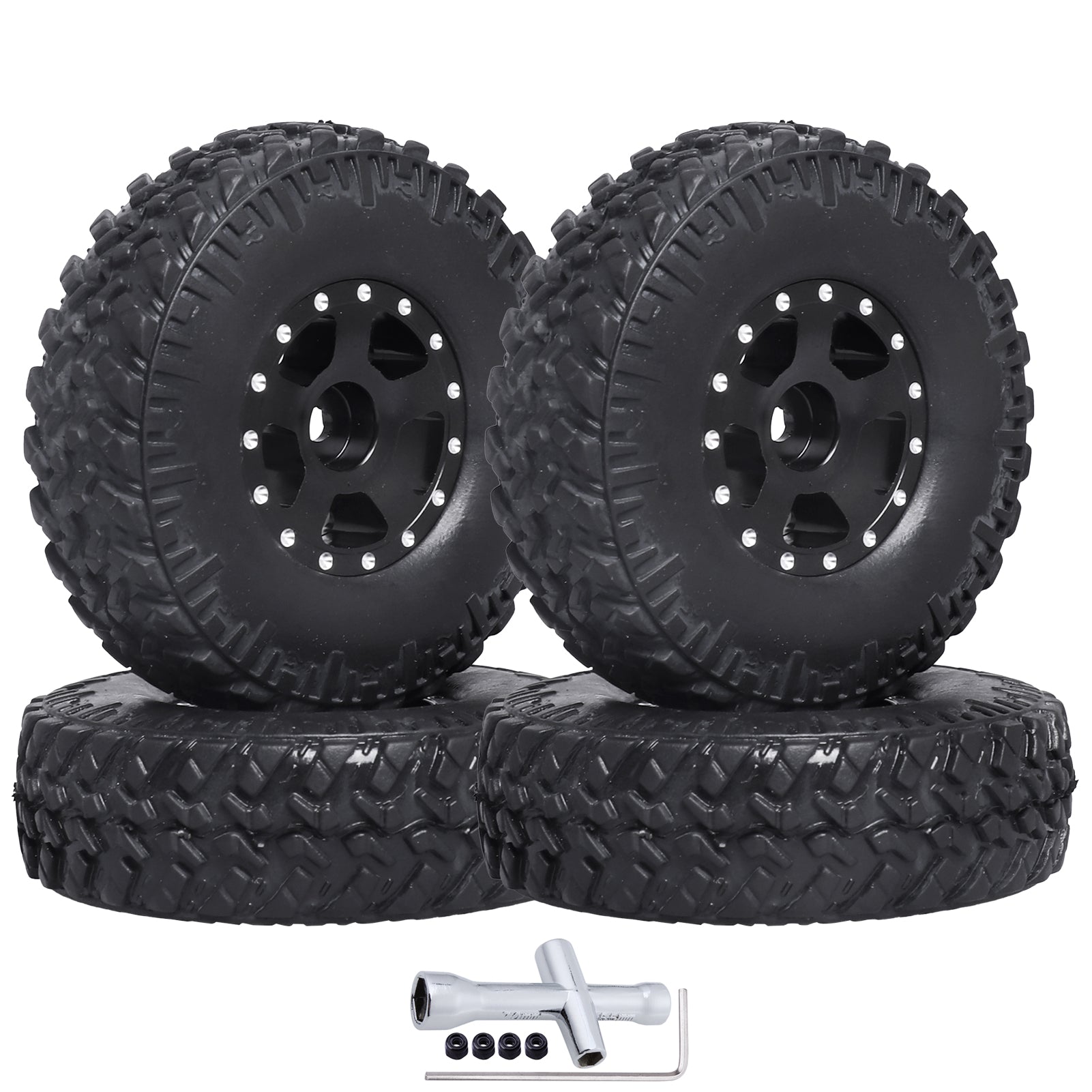 Hobbypark High-Performance Rubber 1/18 1/24 Scale RC Crawler Tires for Axial SC image 2