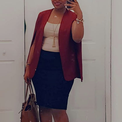 Women Stylish Long Sleeve Shawl Jacket Open Front Collarless Semi Formal Ladie image 8