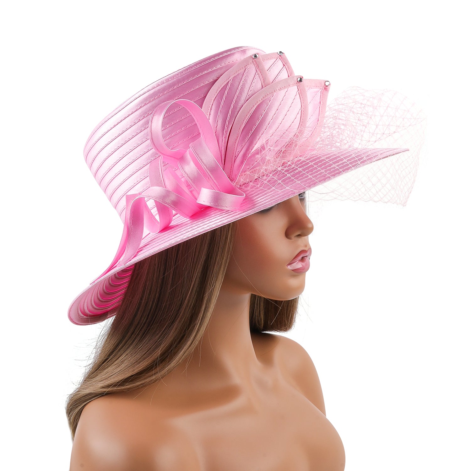 Perfect Most Popular Satin Cloth Church Hat Deluxe Unique Photography Wedding H image 40