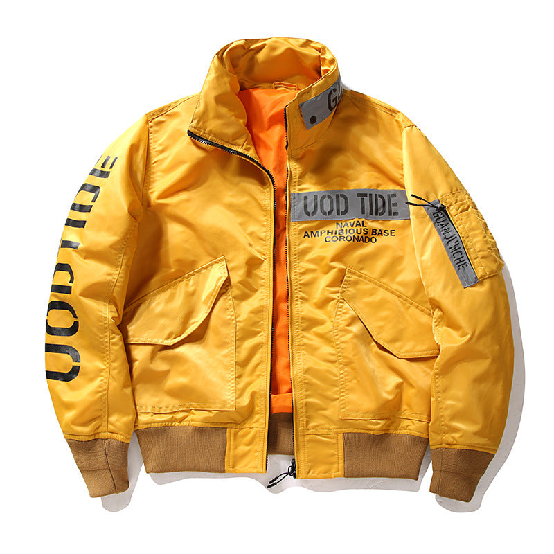 New Hip Hop Jacket Men High Quality Thick Army Navy Military Motorcycle Ma-1 Av