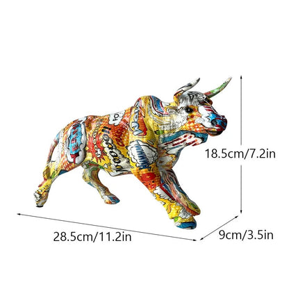 Nordic Creative Nordic Creativity Wall Street Resin Bull Figurine Cattle OX Sta image 3