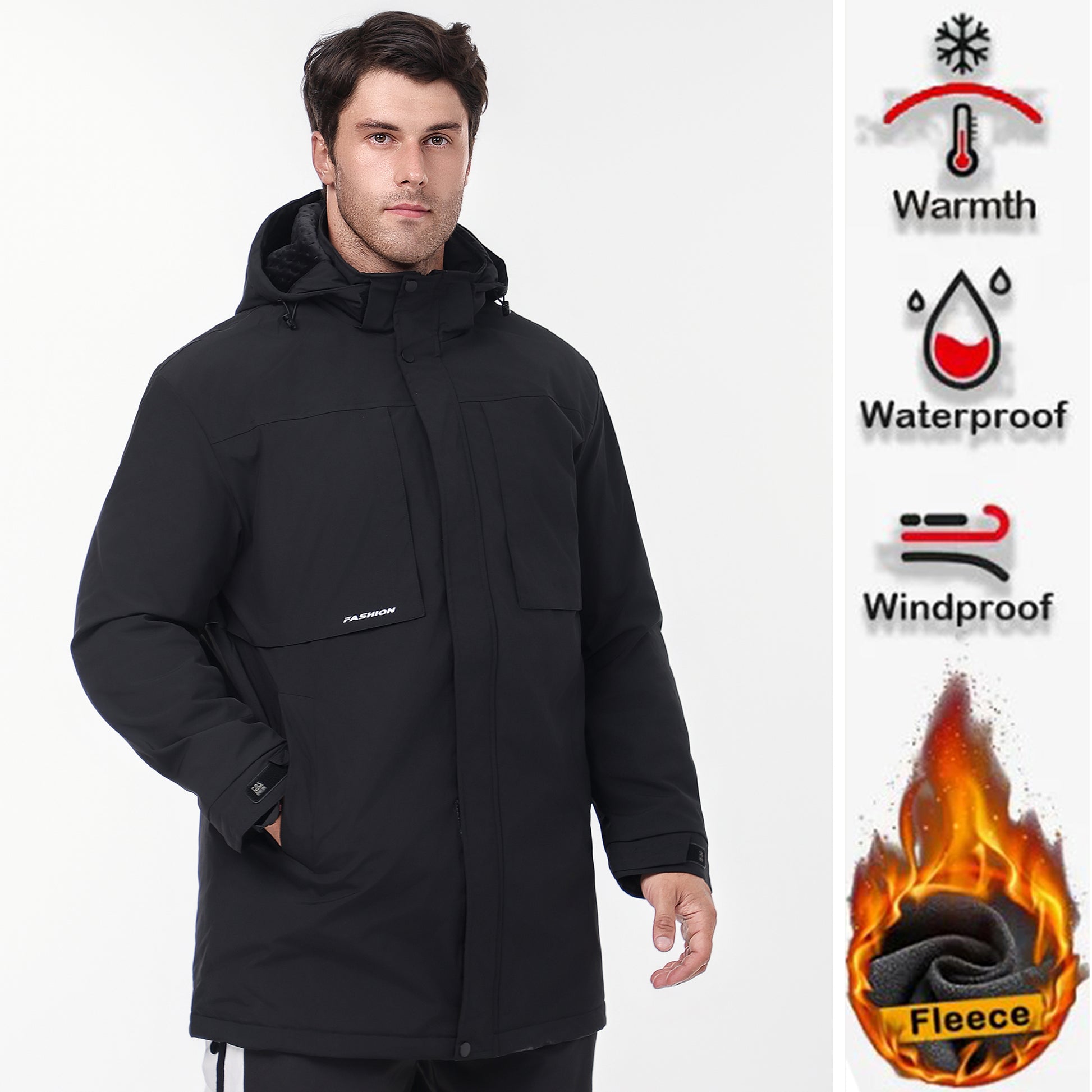 Winter Parka Men Windbreak Plus Thick Warm Windproof Fur Coats Male Military Ho image 1