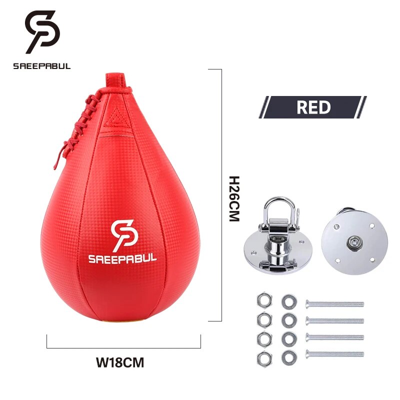 High Quality PU Pear-shaped Boxing Speed Ball Hanging Punching Bag For Thai Fit image 11