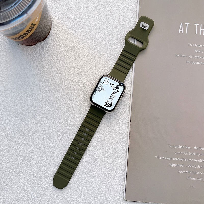 Silicone Strap For Apple Watch Ultra band 49mm Series 8 7 45MM 41MM 44MM 40MM R image 8