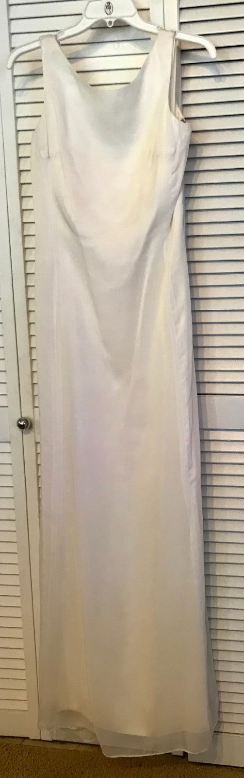 Watters & Watters Women Dress Chiffon Ivory Sleeveless Full-Length Siz