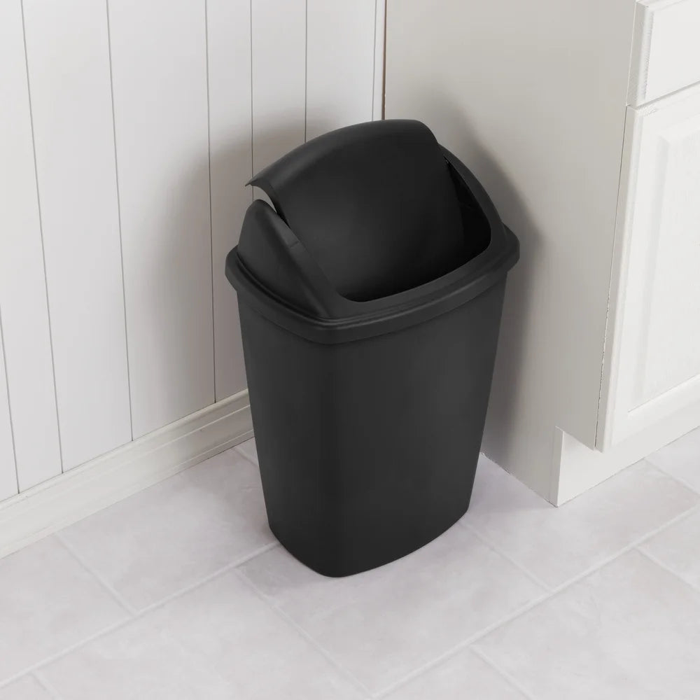 7.5 Gallon SwingTop Trash Can Plastic Wastebasket Indoor Kitchen Office Swing L image 0