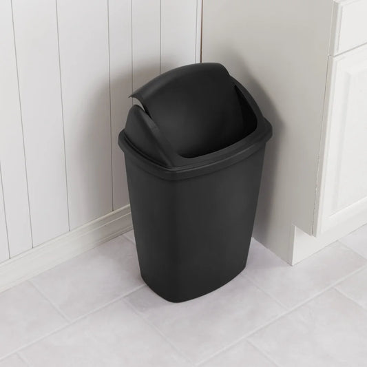 7.5 Gallon SwingTop Trash Can Plastic Wastebasket Indoor Kitchen Office Swing L image 0