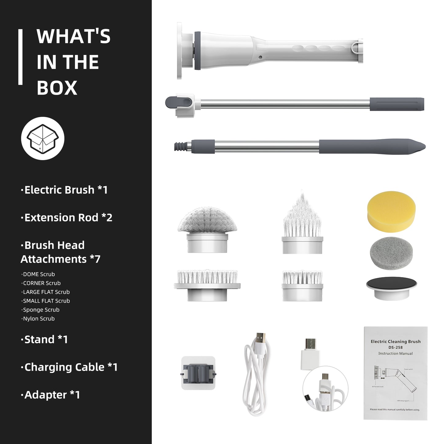 Viladepot Electric Cleaning Brush 9 in 1 Multifunctional Wireless Rotatable Cle image 3