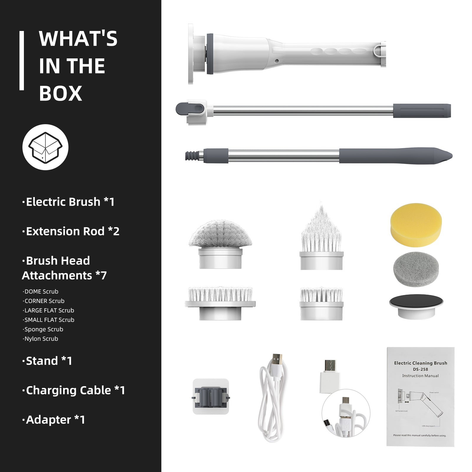 Viladepot Electric Cleaning Brush 9 in 1 Multifunctional Wireless Rotatable Cle image 3