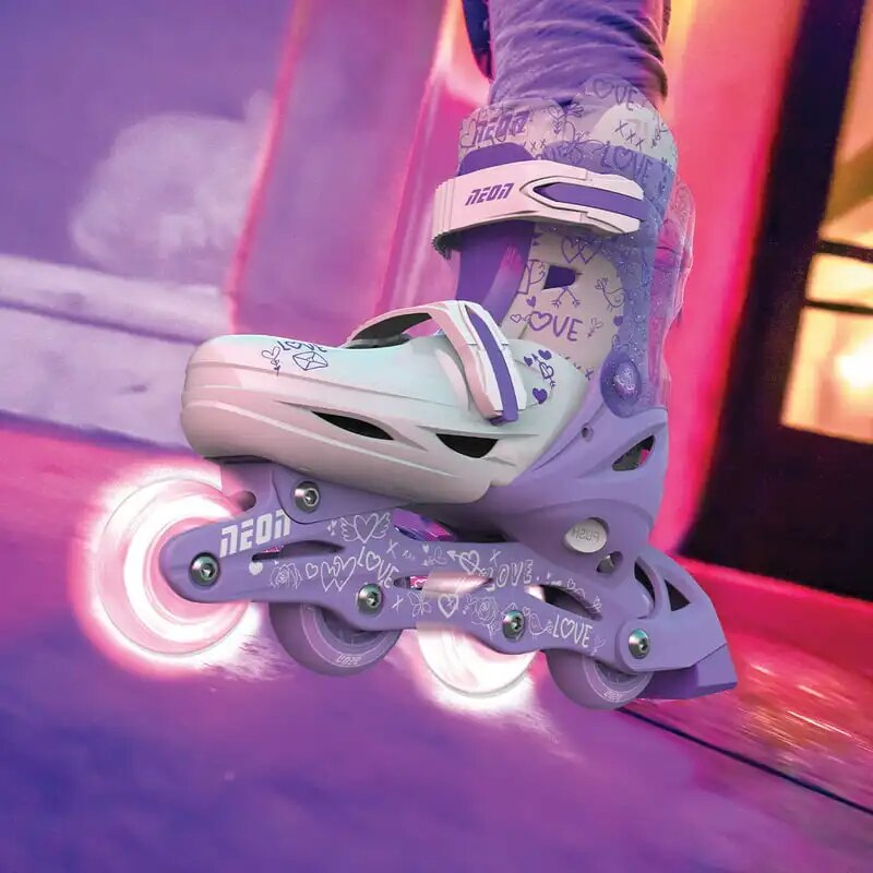 Skates LED Roller Blades for Girls, Size 12-2 Adjustable, Purple image 2