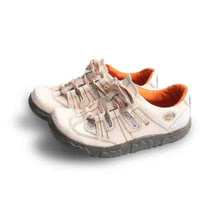 TMA EYES Women Casual Lace-Up Breathable Mesh and Leather Sneaker image 6