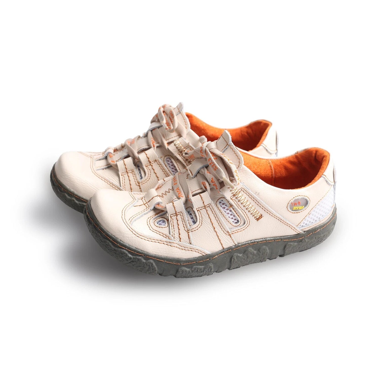 TMA EYES Women Casual Lace-Up Breathable Mesh and Leather Sneaker