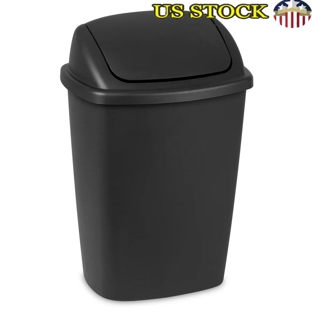 7.5 Gallon SwingTop Trash Can Plastic Wastebasket Indoor Kitchen Office Swing L image 3