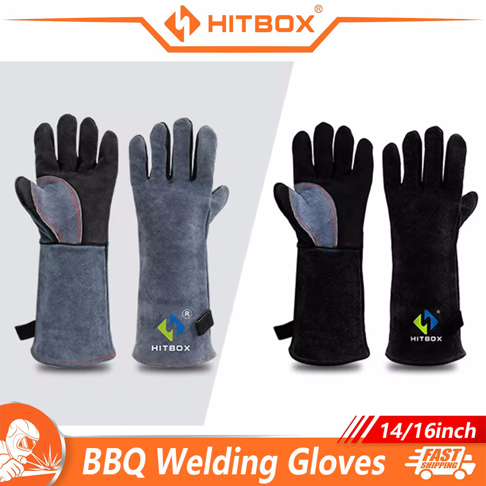 HITBOX 14/16" Welding Gloves For Tig Mig Welder Works Barbecue Kitchen Stove image 2