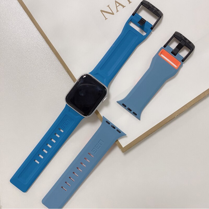 Silicone Strap for Apple watch Band 44mm 40mm 49mm 45mm 41mm UAG 42 watchband b image 16