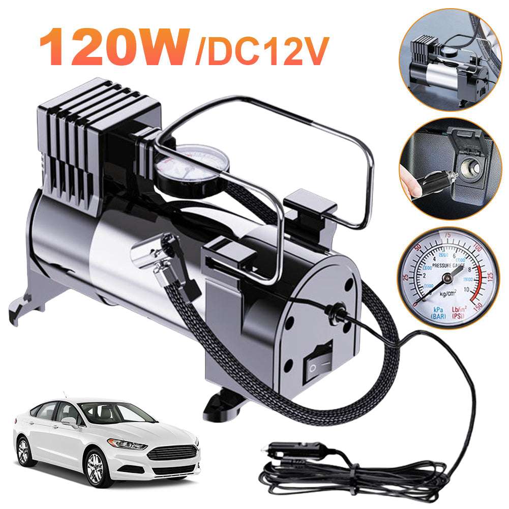 12V Heavy Duty Air Compressor Car Tire Inflator Portable Electric Inflator Tire
