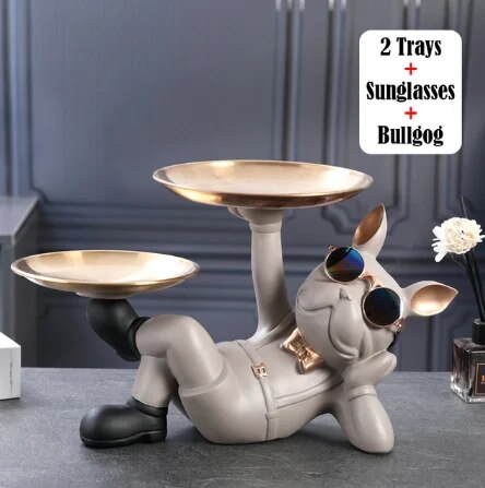 Bulldog Animal Figurines Cool Dog Statue Sculpture Living  Study Room Bedroom D image 5