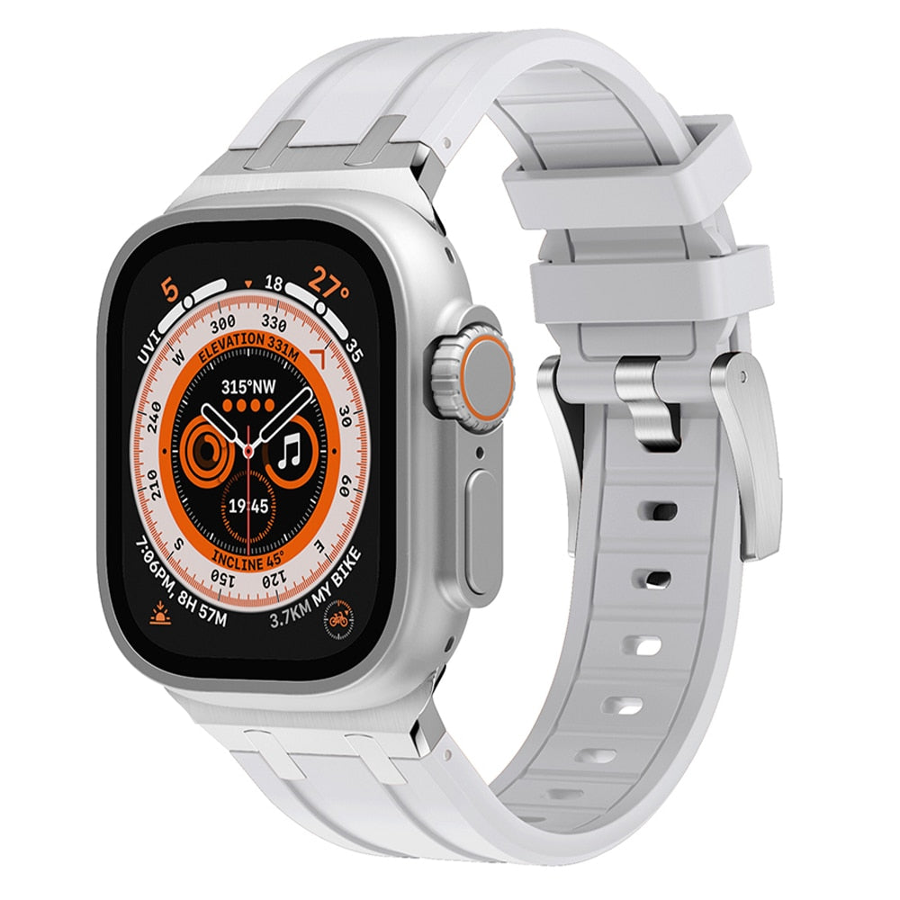 Rubber Soft Strap For Apple Watch Ultra 49mm 45mm 44mm Sports Modification Kit  image 5