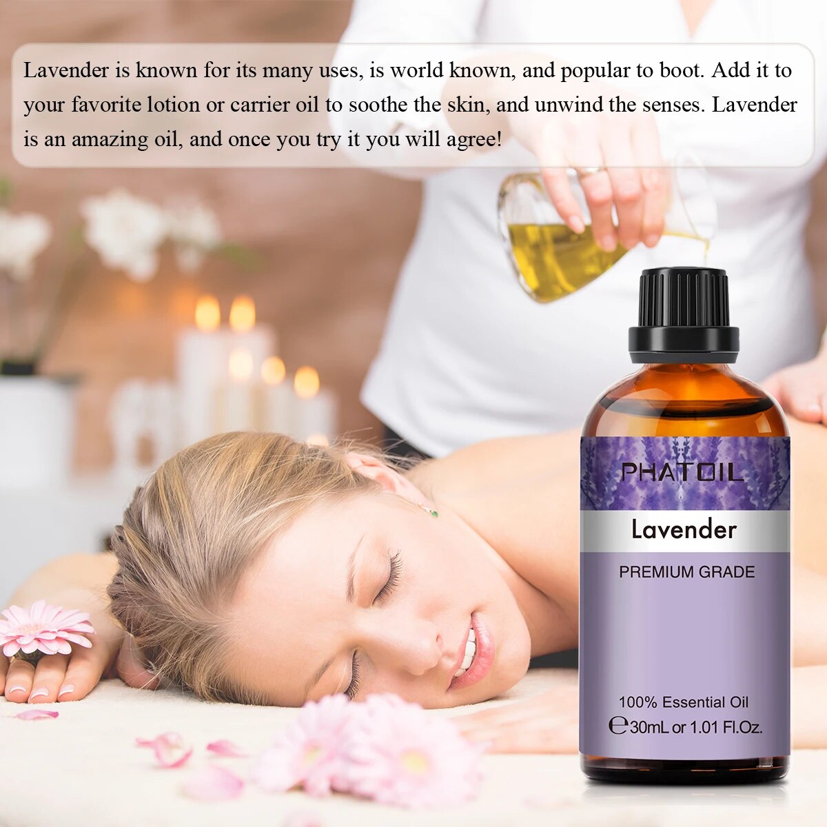 PHATOIL 3pcs Essential Oils Set for Humidifier 30ml Lavender Lemon Peppermint A image 3