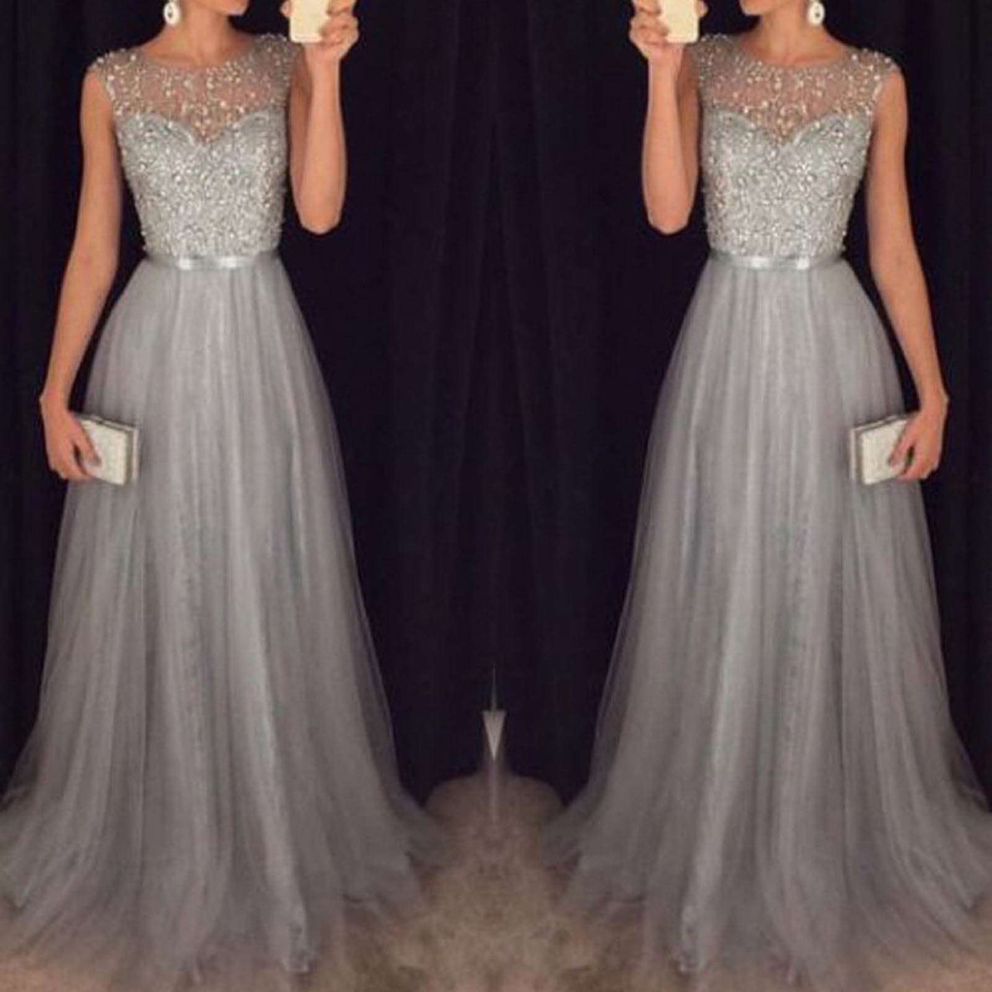 Women Formal Long Lace Dress Prom Evening Party Cocktail Bridesmaid Wedding Gow