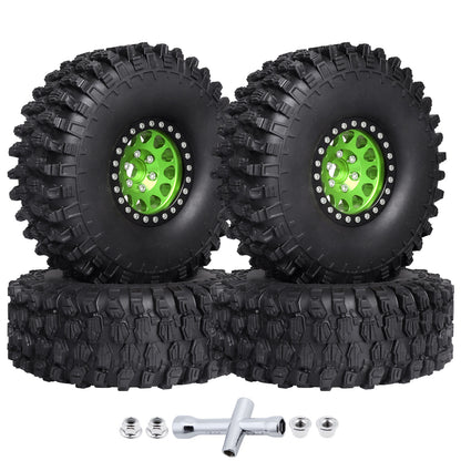 4pcs Hobbypark 1.9 Inch Beadlock Wheels and Tires Set for 1/10 Scale RC Crawler image 8